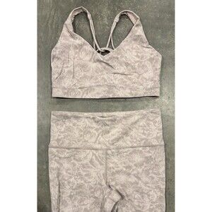 Athleta Women's Elation Textured Tight Leggings & Solace Sports Bra Womens Large